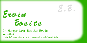 ervin bosits business card